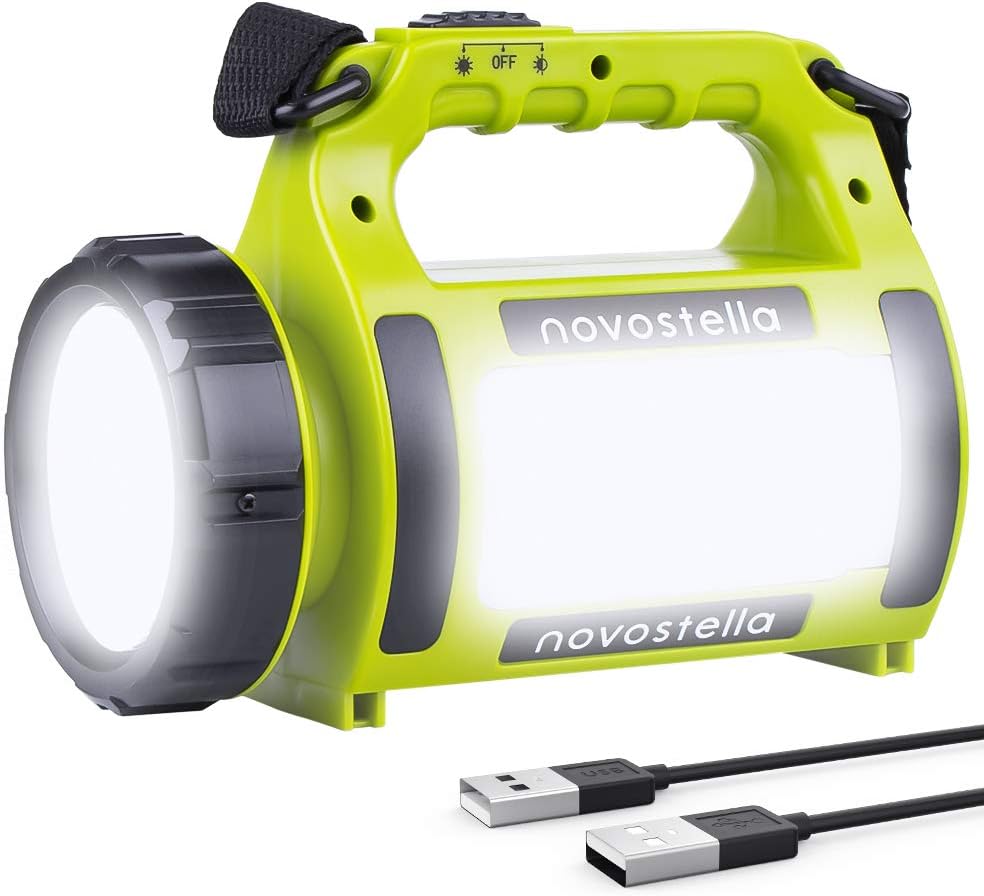 Rechargeable LED Torch, Multi-Functional Camping Light, Waterproof Outdoor Spotlight Searchlight, High Power Beam Flashlight, 650Lm Lightweight Lantern (Pack of 2)