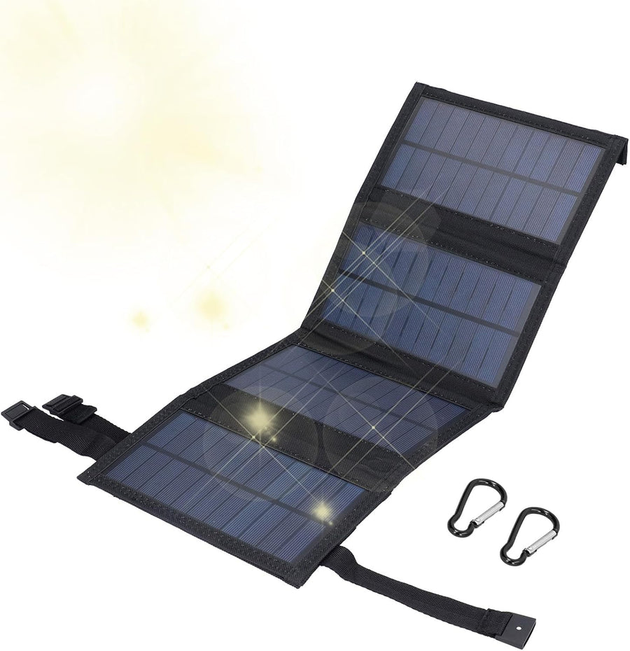 20W Foldable Solar Panel Charger, Waterproof Portable 5V USB Solar Cell Charger with 2 Buckles, Fast Charging for Phone Power Bank, Mobile Phones, Digital Cameras Outdoor