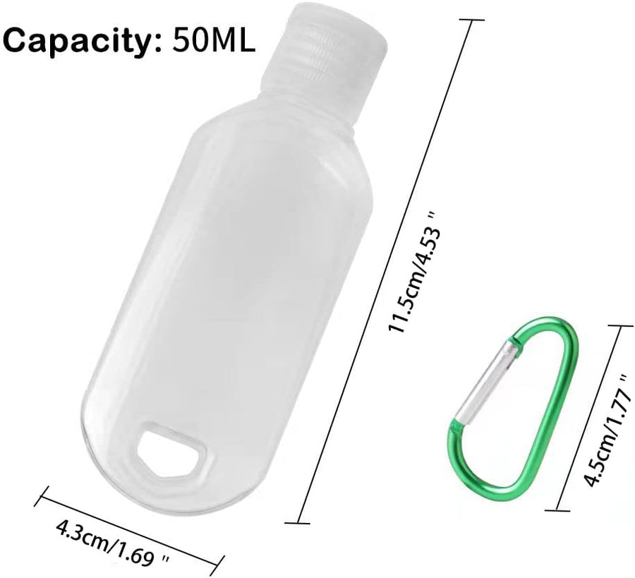 4PCS 50Ml Refillable Travel Bottles, Hand Sanitizer Bottles with Clip, Portable Plastic Travel Bottles Leakproof Squeeze Bottles with Flip Cap for Outdoor/School/Work/Travel