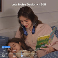 Portable Neck Fan, Neck Fans USB Rechargeable, 5 Speed Hanging Bladeless Fan,360 Degrees Airflow Neck Fans for Men Women Rechargeable (Blue)