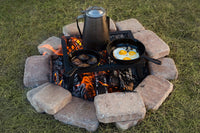 Portable Folding Campfire Camping Grill Grate, Black Steel