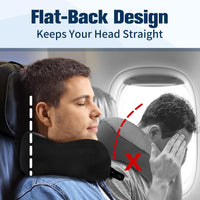 Travel Pillow for Airplane, Neck Pillow for Travel, Memory Foam Travels Neck Pillow for Adults, Adjustable & Compact Flight Pillow, Ergonomic Neck Cushion, with Ear Plugs, Eye Mask, Carry Bag
