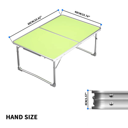 Small Folding Picnic Camping Table, Aluminium Lightweight Foldable Outdoor Garden Backyards BBQ Portable Table,60X40X26Cm Table