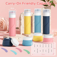 Silicone Travel Bottles Set, 100Ml Toiletry Bottles and 30Ml Travel Pots, Travel Size Bottles with Accessories, Leak-Proof & Refillable Travel Containers for Toiletries, Shampoo, Cream