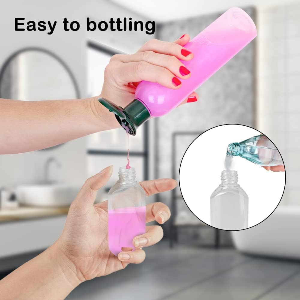 4PCS 50Ml Refillable Travel Bottles, Hand Sanitizer Bottles with Clip, Portable Plastic Travel Bottles Leakproof Squeeze Bottles with Flip Cap for Outdoor/School/Work/Travel