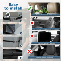 Car Seat Organiser with Folding Table, Car Organiser Back Seat for Kids, Waterproof Car Storage for Keeping Car Tidy, Kick Protector, Tablet Storage Pockets (Black)
