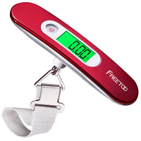 Luggage Scale with Tare Function 110 Lb/ 50Kg Capacity, Red | Suitcase Weighing Scales, Portable Digital Weight Scale for Travel, Suitcase Weigher for Shopping, Post Office