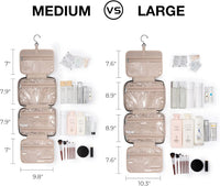 Hanging Toiletry Bag Travel Large Capacity Wash Bag Womens Makeup Cosmetic Bag, Travel Accessories for Full Sized Container (Medium-Pink)