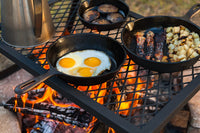 Portable Folding Campfire Camping Grill Grate, Black Steel