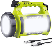 Rechargeable LED Torch, Multi-Functional Camping Light, Waterproof Outdoor Spotlight Searchlight, High Power Beam Flashlight, 650Lm Lightweight Lantern (Pack of 2)