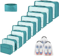 Packing Cubes for Suitcase 10 Sizes Suitcase Organizer Bags 10 Pcs Travel Bags Organiser (10, Black)