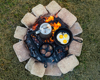 Portable Folding Campfire Camping Grill Grate, Black Steel