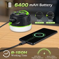 Rechargeable Camping Lantern with Remote Control - USB C Camping Light 300H Running, 5 Modes Waterproof Tent Light W/ Magnetic Base for Power Cut Fishing Emergencies