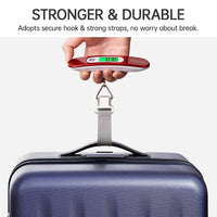Luggage Scale with Tare Function 110 Lb/ 50Kg Capacity, Red | Suitcase Weighing Scales, Portable Digital Weight Scale for Travel, Suitcase Weigher for Shopping, Post Office