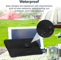 20W Foldable Solar Panel Charger, Waterproof Portable 5V USB Solar Cell Charger with 2 Buckles, Fast Charging for Phone Power Bank, Mobile Phones, Digital Cameras Outdoor