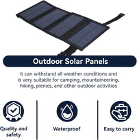 20W Foldable Solar Panel Charger, Waterproof Portable 5V USB Solar Cell Charger with 2 Buckles, Fast Charging for Phone Power Bank, Mobile Phones, Digital Cameras Outdoor
