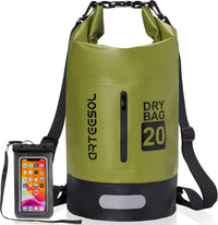 Dry Bag 30L Waterproof Bag with Phone Pouch Double Shoulder Strap Backpack for Travelling Fishing Cycling Kayaking Swimming Boating Beach