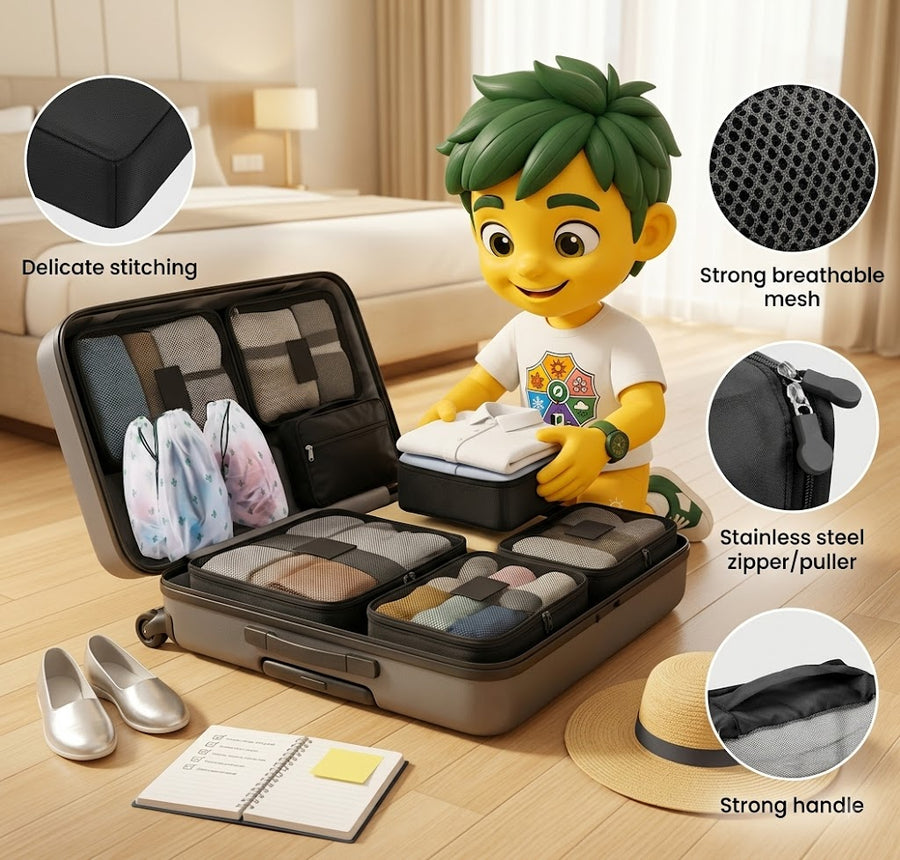 10-Piece Travel Packing Organiser Set