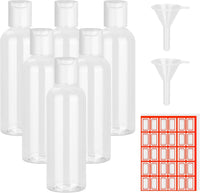 6PCS 100Ml Bottles Empty Refillable Transparent Travel Bottles for Toiletries with Funnels and Labels, 100Ml Travel Bottles for School Travel or Cosmetic