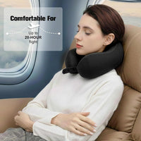 Travel Pillow for Airplane, Neck Pillow for Travel, Memory Foam Travels Neck Pillow for Adults, Adjustable & Compact Flight Pillow, Ergonomic Neck Cushion, with Ear Plugs, Eye Mask, Carry Bag