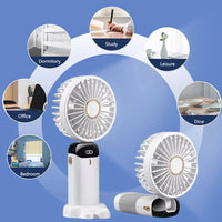 Portable Hand-Held Fan Mini Folding Desk Fan Cooler Cooling USB Rechargeable UK