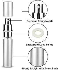 Travel Perfume Atomiser Bottle Refillable, 3 Pcs 6ML Perfume Spray Bottle | Leak Proof and Portable Atomisers Travel Must Haves, Uniform Spray, Ideal for Storing Perfume, Aftershave, Cologne