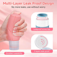 Silicone Travel Bottles Set, 100Ml Toiletry Bottles and 30Ml Travel Pots, Travel Size Bottles with Accessories, Leak-Proof & Refillable Travel Containers for Toiletries, Shampoo, Cream