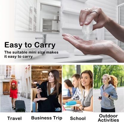 4PCS 50Ml Refillable Travel Bottles, Hand Sanitizer Bottles with Clip, Portable Plastic Travel Bottles Leakproof Squeeze Bottles with Flip Cap for Outdoor/School/Work/Travel