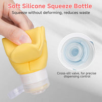 Silicone Travel Bottles Set, 100Ml Toiletry Bottles and 30Ml Travel Pots, Travel Size Bottles with Accessories, Leak-Proof & Refillable Travel Containers for Toiletries, Shampoo, Cream