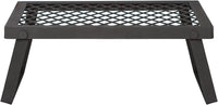 Portable Folding Campfire Camping Grill Grate, Black Steel