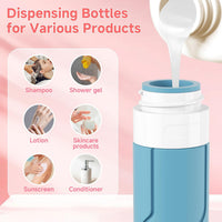Silicone Travel Bottles Set, 100Ml Toiletry Bottles and 30Ml Travel Pots, Travel Size Bottles with Accessories, Leak-Proof & Refillable Travel Containers for Toiletries, Shampoo, Cream