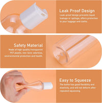 6PCS 100Ml Bottles Empty Refillable Transparent Travel Bottles for Toiletries with Funnels and Labels, 100Ml Travel Bottles for School Travel or Cosmetic