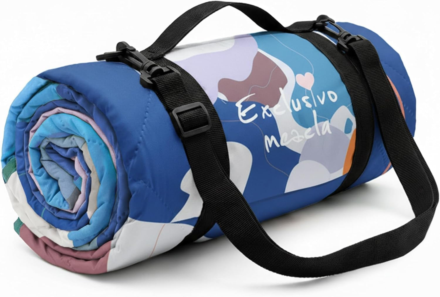Waterproof Picnic Blanket, Large Foldable Picnic Mat for Hiking Beach Camping, Machine Washable Outdoor Rug with Carry Strap, 150 X 200 Cm, Abstract Blue
