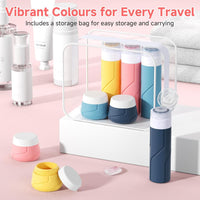 Silicone Travel Bottles Set, 100Ml Toiletry Bottles and 30Ml Travel Pots, Travel Size Bottles with Accessories, Leak-Proof & Refillable Travel Containers for Toiletries, Shampoo, Cream